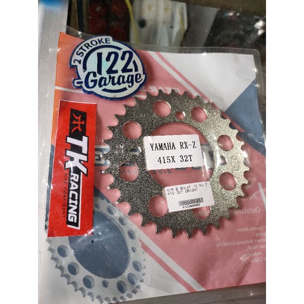 gear gir sprocket TK racing 415 30 31 32 33 34 35 36 37 38 39 40 yamaha rxz rzr rxking rx king rxs rxspecial yt115 jupiter z mx vega f1zr force1 4 lubang . tipis-Rxz 415-32