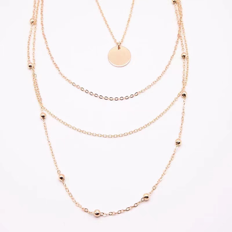 COD Eropa dan Amerika panjang multi-layer kalung wanita kepribadian seksi disc rantai L108