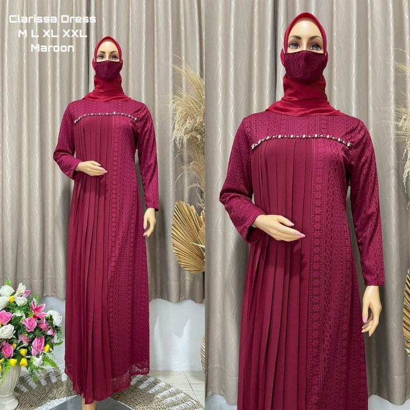 Permata Olshop / Gamis Kebaya Clarissa NF / Gamis Kondangan / Kebaya Modern / Gamis Pesta Mewah / Gamis Brokat