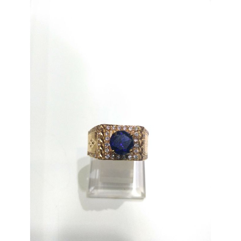 cincin emas  pria mata biru kadar 375 ring 20