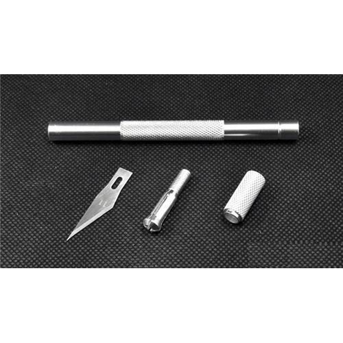 KNIFEZER Pisau Ukir Seni Hobby Crafting Art Knife Metal Handle with 4 PCS Blade - Silver