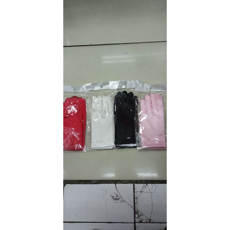 Sarung Tangan Satin Anak Pendek Polos