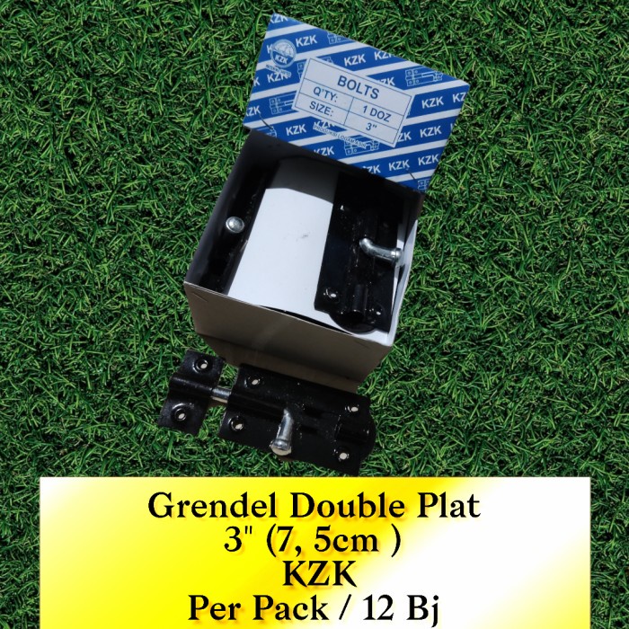 Per Lusin Grendel Hitam Double Plat Ukuran 3&quot; 7,5 cm Pintu Jendela