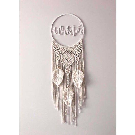 READY STOK) macrame Hiasan dinding daun nama / macrame wall hanging (HD 072)