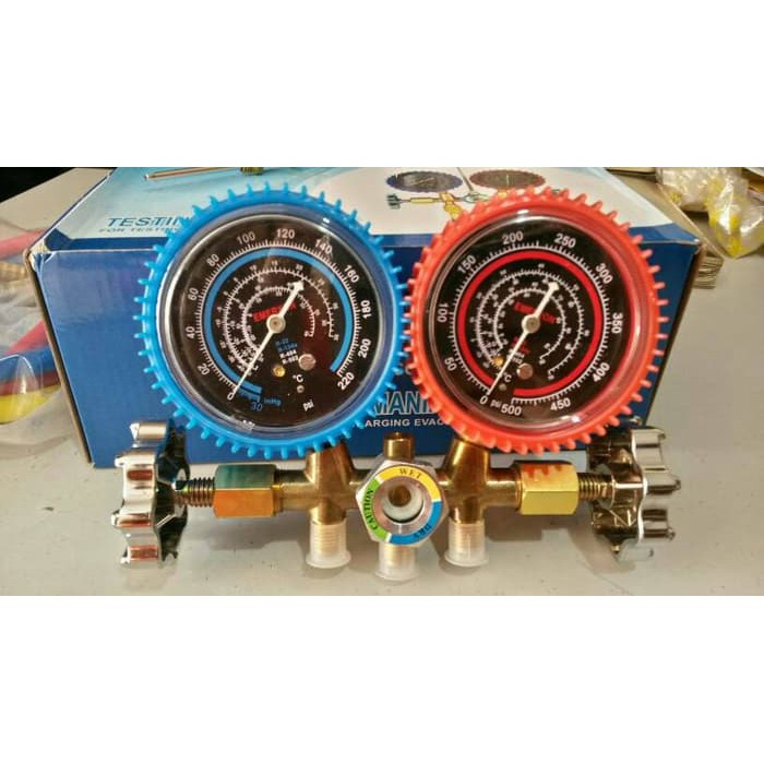 DSA    Emerxon Testing Manifold / Double Manifold Untuk Isi Freon AC .
