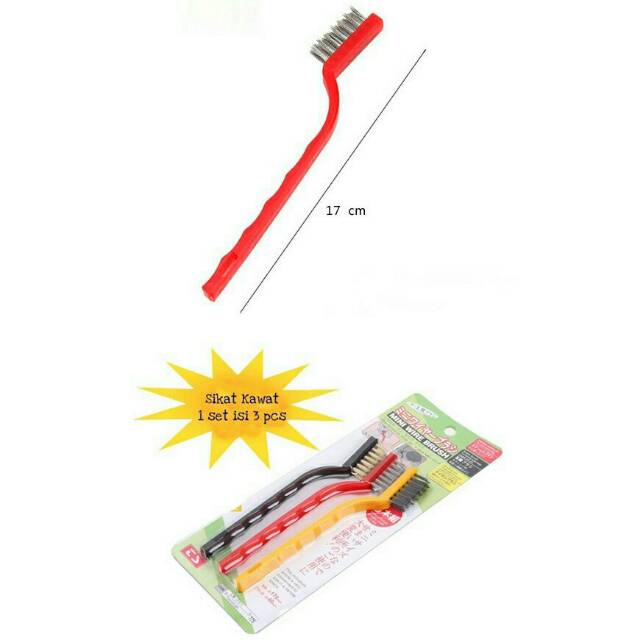 ST-305 Sikat Kawat Tembaga Nylon Pembersih Kompor Serbaguna Wire Brush Isi 3 Pcs