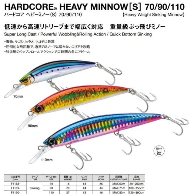 LURE MINNOW SINKING DUEL HARDCORE HEAVY MINNOWS90