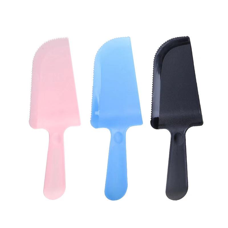 Set Pisau Sendok Piring Kue Ulang Tahun Pesta Pemotong Kue Ultah Untuk 5 Orang Plastic Cake Pie Cutter  Server Utensil / Birthday Plastic Cake Knife  / Frosting Fondant Pastry Cake Slicer Cutter Kitchen Tools