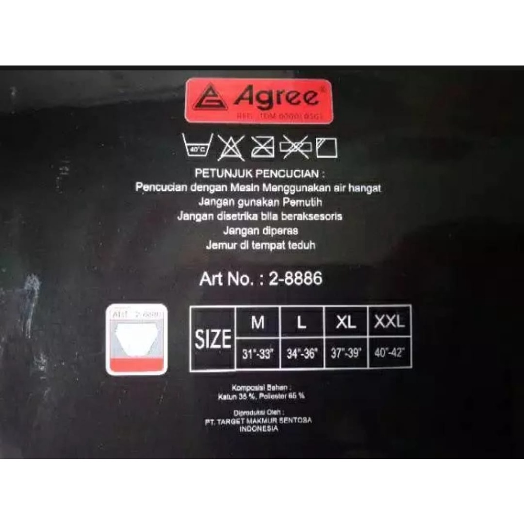 CELANA DALAM PRIA DEWASA PREMIUM AGREE CELANA DALAM PRIA AGREE 1 BOX ISI 3 PCS