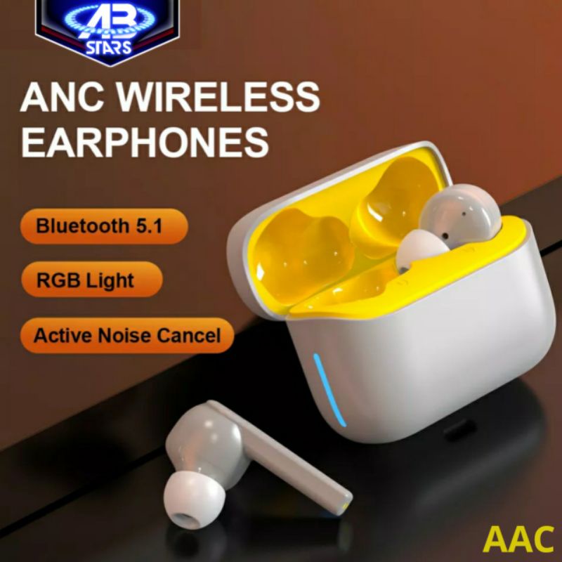 TWS ANC Wireless Bluetooth 5.1 Earphone Active Noise Cancelling Hi-Fi Headphones Touch Control Gamin