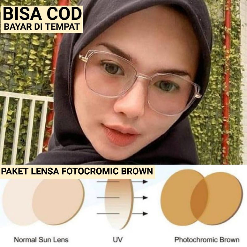 KACAMATA BROWN FOTOCROMIC GRATIS MINUS DAN CYLINDER 8830