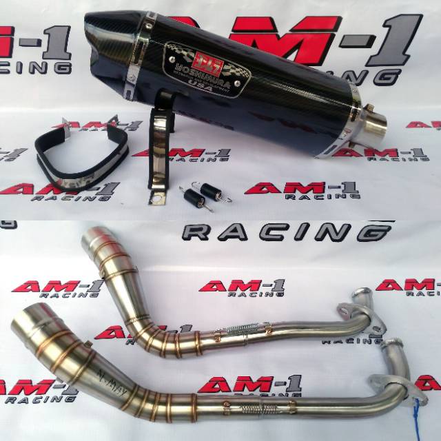 Kenalpot Knalpot Racing Yoshimura R77 Lubang Lobang 2 Dua Dobel Hole Double Carbon shogun kharisma l