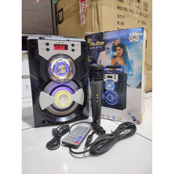 Speaker bluetooth karaoke Jin Long JL-775 Gratis Mic dan Card Reader