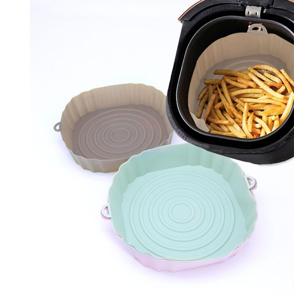 Suyo 2Pcs / Set Panci Air Fryer Reusable Bahan Silikon Untuk Perlengkapan Dapur