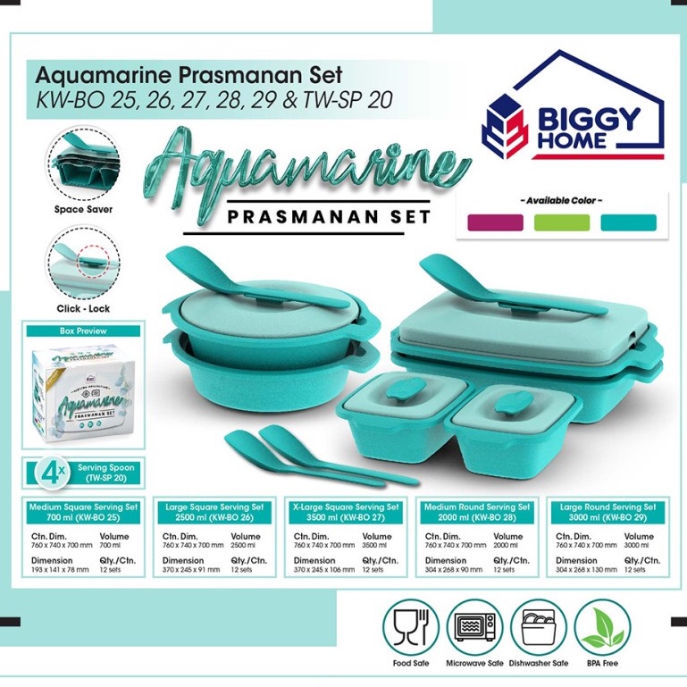 Biggy Aquamarine Prasmanan Set-hijau