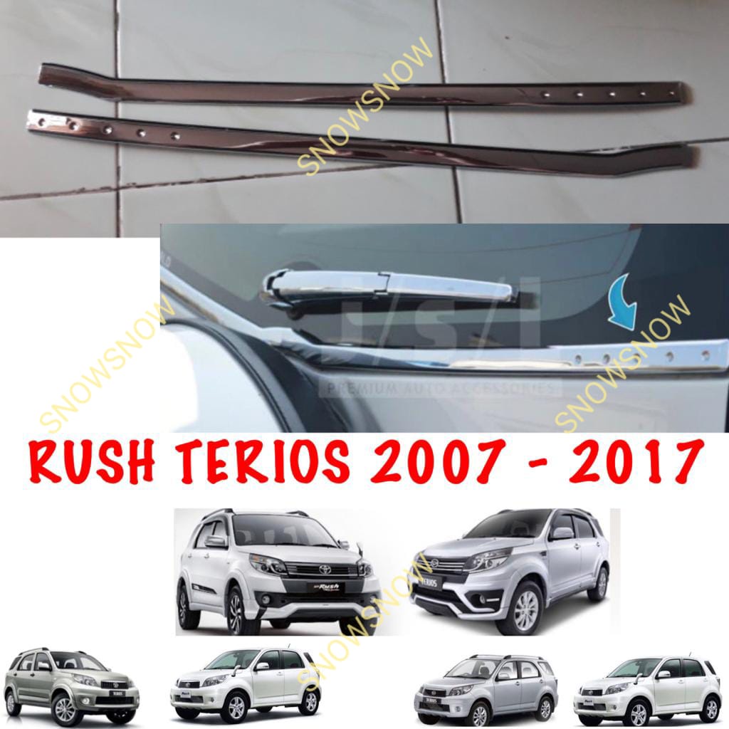 List Kaca Belakang Rush Terios Old Lama 2007 2008 2012 2015 2017 Chrome