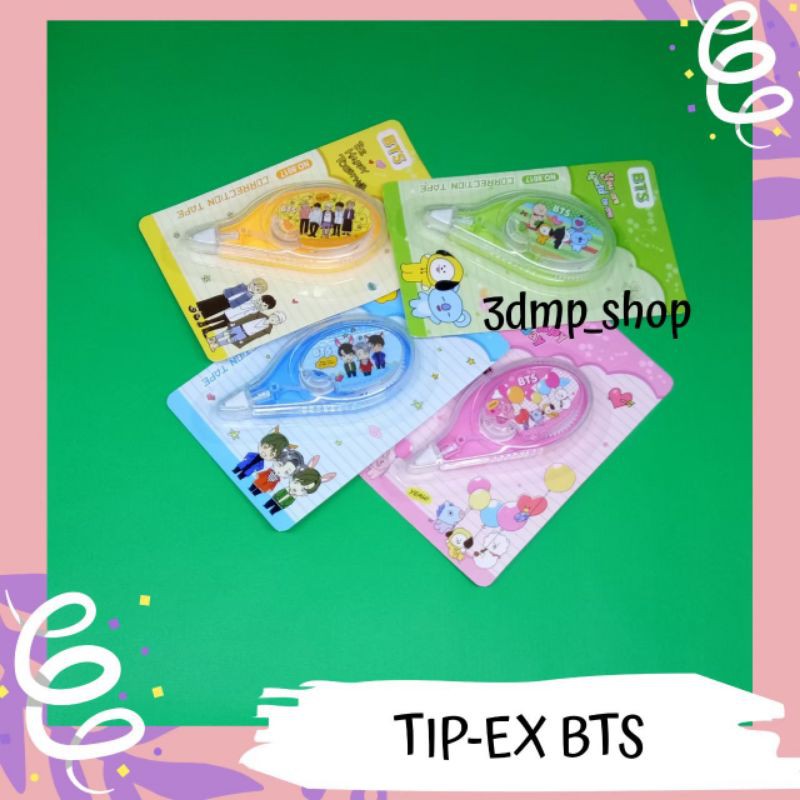 Tip-Ex tip ex tipx tipex tipe-x roll Penghapus Bt21 BTS