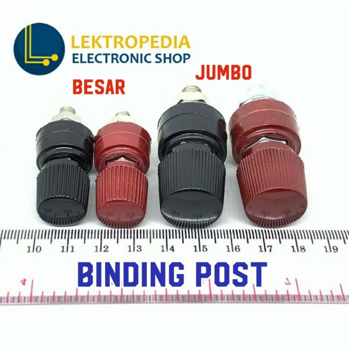 Binding Post Set JUMBO JS555 merah hitam Terminal Speaker Banana Socket