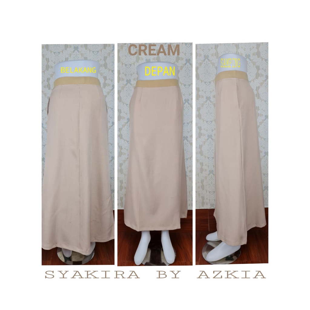 SALE !! Rok A rok tipe A rok kerja syakira letter A rok kerja murah - syakira-Krem