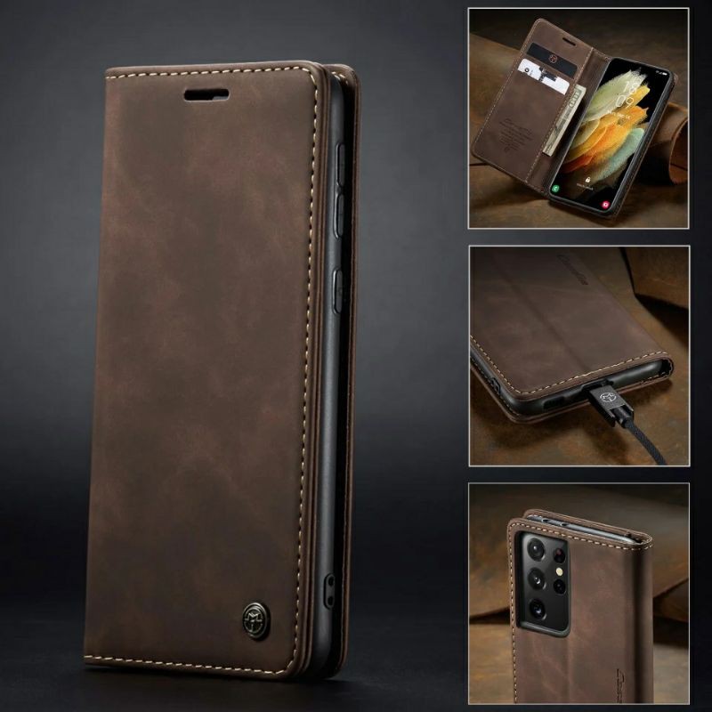 Original Case Caseme SAMSUNG GALAXY S21 PLUS S21+ S21 Ultra 2021 Flip Case Caseme kulit Dompet Kartu