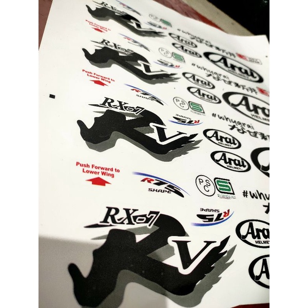 STIKER HELM ALA ARAI rx-7 RR4 FULL SET VINIL CUTTING