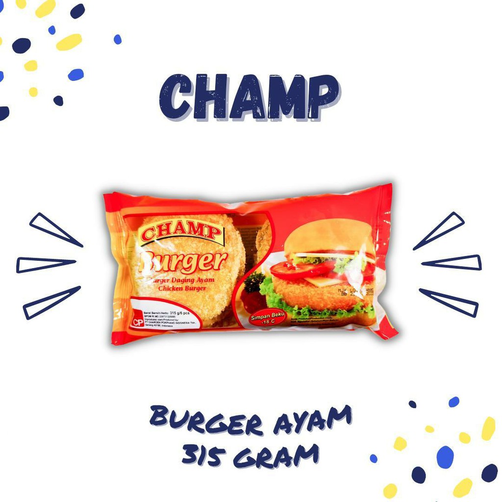 

ADDRIELLA Champ Patties Burger Ayam 315gr | Champ/Frozenfood/Frozenfood Murah