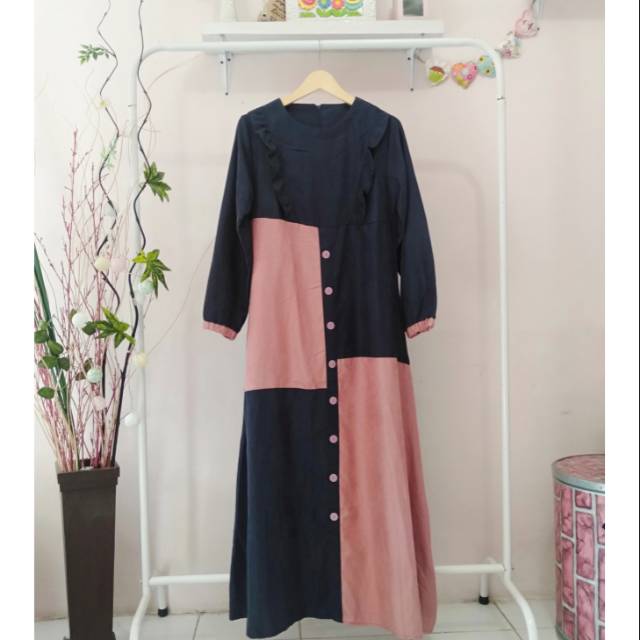 Gamis Kombinasi / Gamis Two Tone
