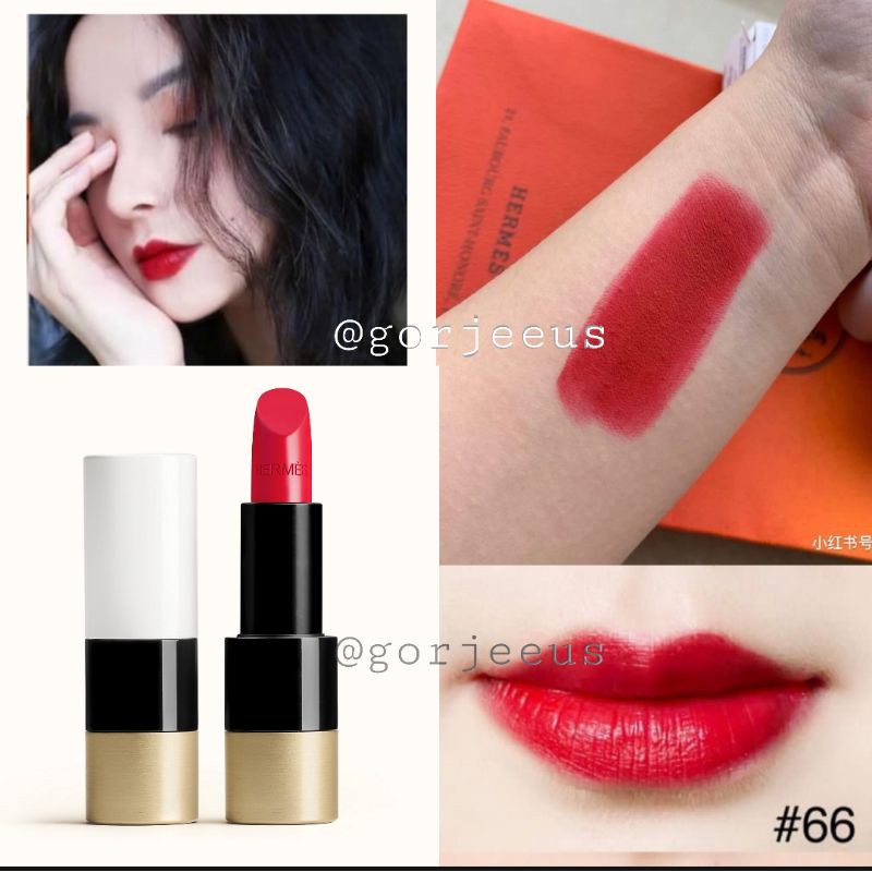 HERMES SATIN LIPSTICK - 66 ROUGE PIMENT / HERMES LIPSTICK