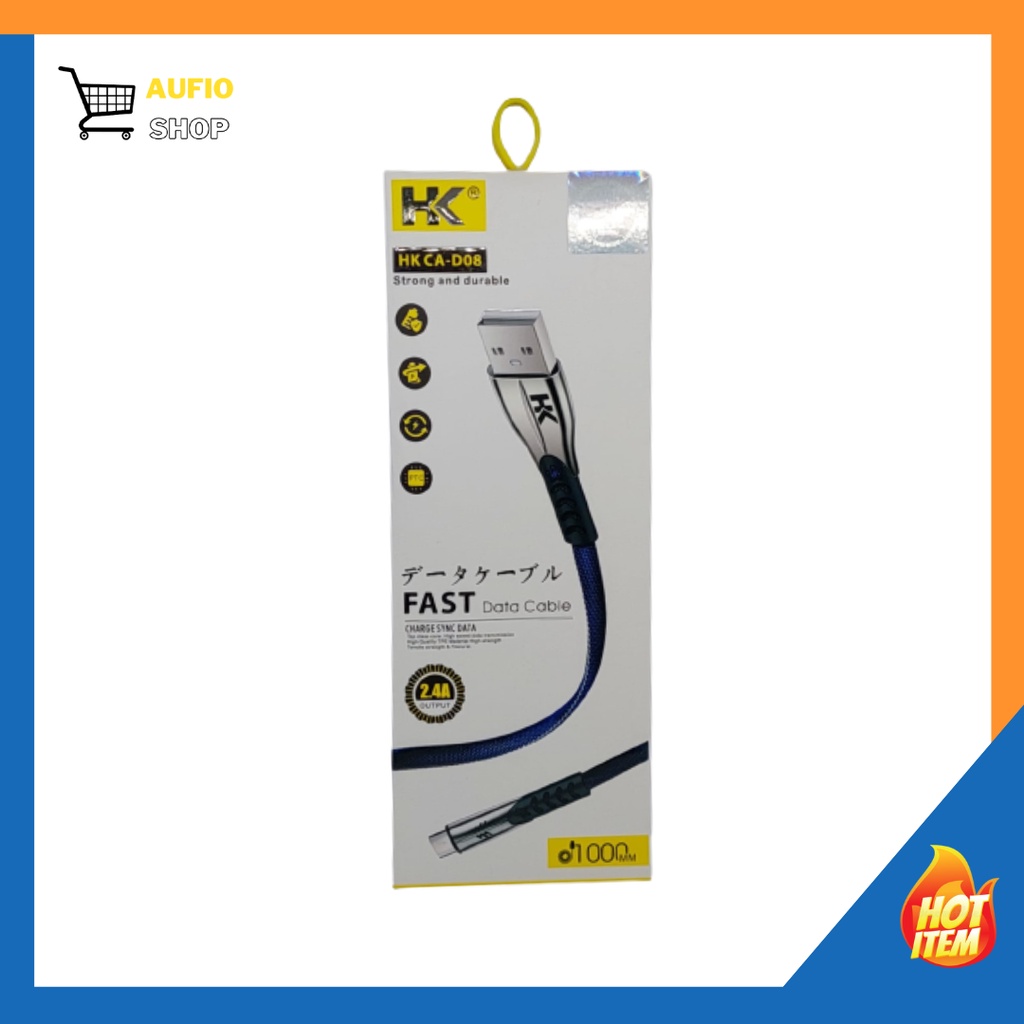 Kabel Data Merek HK CA-D08 Fast Charging For MICRO USB / LIGHTNING / TYPE-C 1000mm