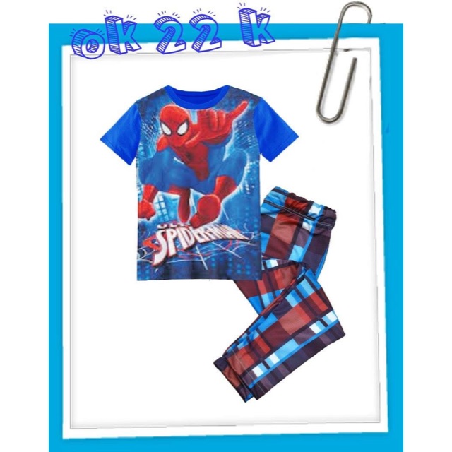 Setelan anak laki laki - baju anak spiderman - baju anak superhero