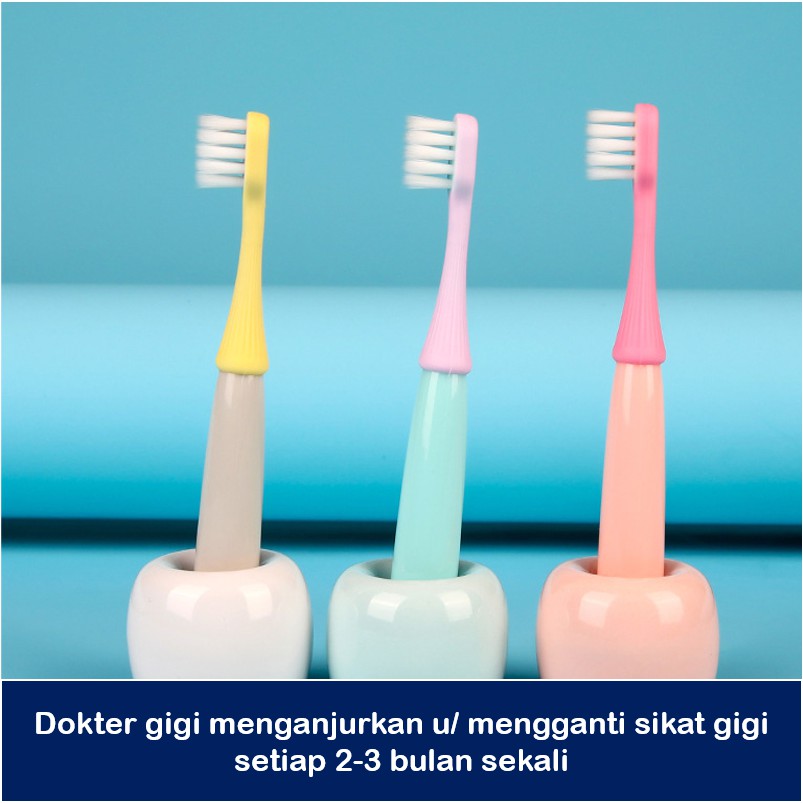 LIGERA 3 Pcs Set Sikat Gigi Bayi / Anak 2-6 Tahun Kids Toothbrush Warna Warni