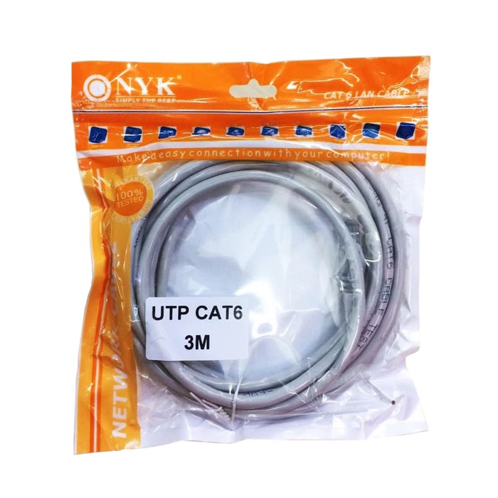 NYK Kabel LAN UTP Cat 6 RJ45 Panjang 3 Meter