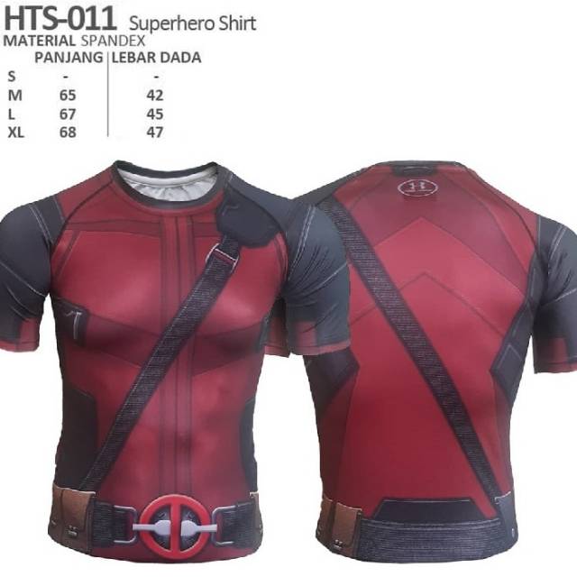 HTS-011 Kaos superhero sport fitness bodyfit Deadpool