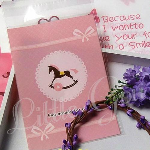 

20pcs Baby Horse Pink MEDIUM Cookies Plastic Bag ( Plastik OPP Souvenir Kue / Permen / Biscuit )