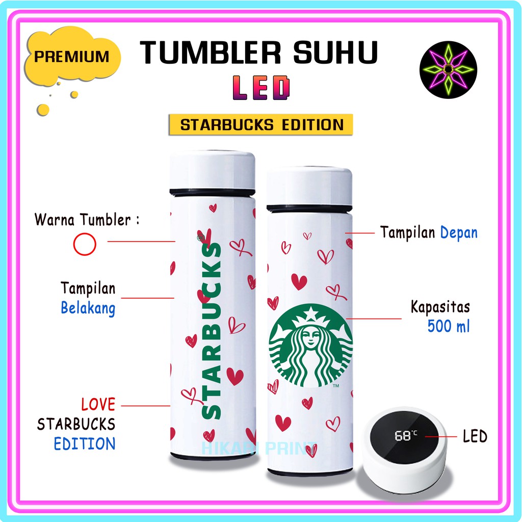 Jual Hikari Print TUMBLER SAKURA STARBUCKS BOTOL MINUM STAINLESS 500ML
