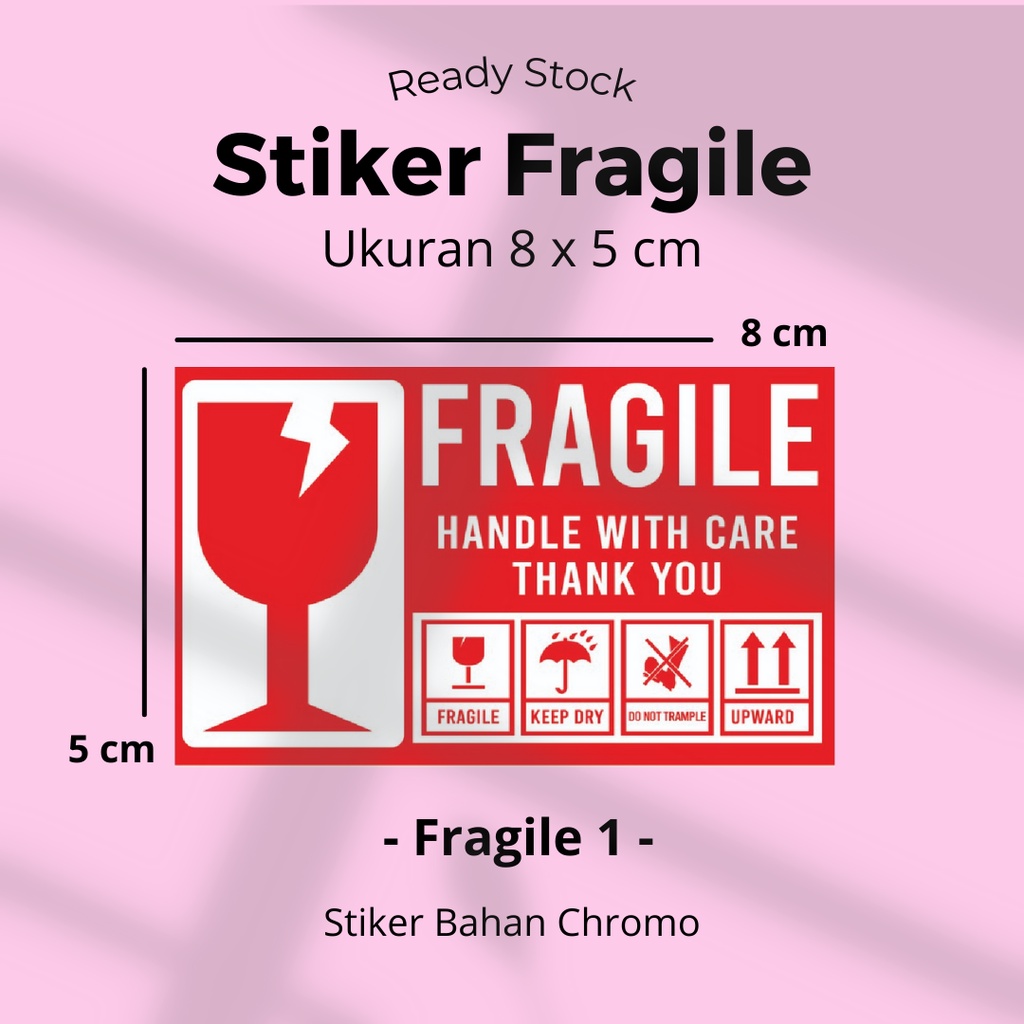 

[Ready Stock] Stiker Fragile, Stiker Pecah Belah Ukuran 8x5 cm