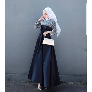 Baju syari terlaris bahan velvet mix brukat model pesta KS Baju syari terlaris bahan velvet mix brukat model pesta KS