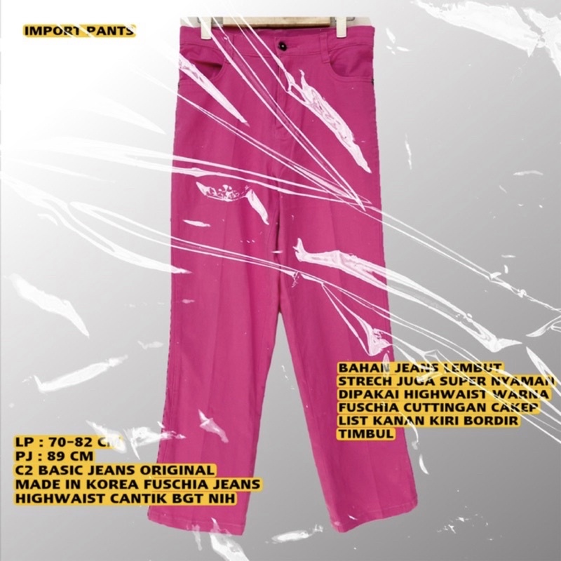 FUSCHIA JEANS/FUSCHIA PANTS/HIGHWAIST JEANS FUSCHIA/MARGENTA PANTS/HW JEANS FUSCHIA/KOREAN JEANS/KUL