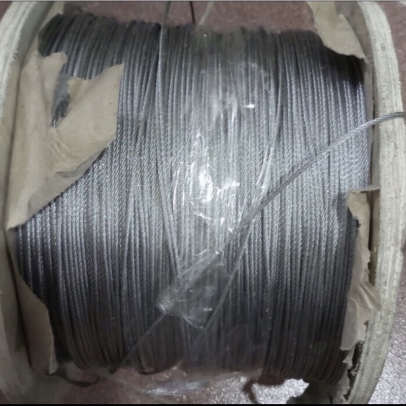 2mili Kabel seling baja galvanis anti karat ( HARGA 1 meter ya ) sling wire rope 2 mm tali kawat sel