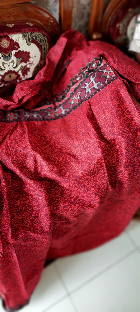 Batik Couple Keluarga Sania Ruffle Ori Ndoro Jowi Dnt Mega Mendung Abang