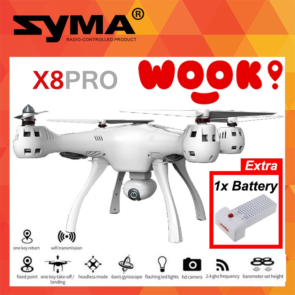Drone Syma X8PRO X8 PRO Dual Gps - Auto return - Free Battery