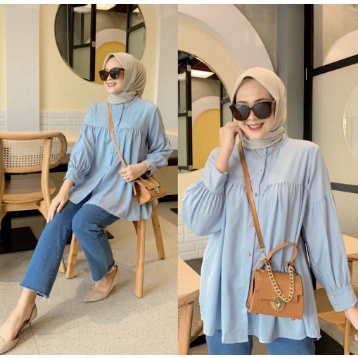 BEFAST - ZRX OOTD Wanita Blouse AILIN / MIFTA BLOUSE KEMEJA / Blouse Wanita / Atasan Perempuan / Blouse Lengan Panjang / Blouse Kekiniaan Remaja Wanita / Blouse Polos Casual / Terabru 2022 / Blouse Termurah / Terlaris