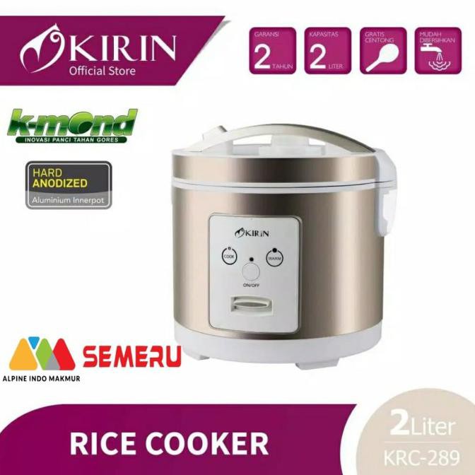 Silahkan Order] Kirin Rice Cooker 2L Krc-289 - Silver