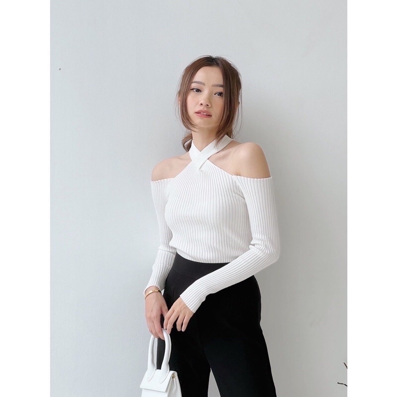 NALA TOP - LONGSLEEVE SEXY SOFT KNIT BASIC KOREA - ATASAN TANGAN PANJANG - TOP RAJUT ATASAN WANITA - HADIAH / KADO ULTAH CEWEK