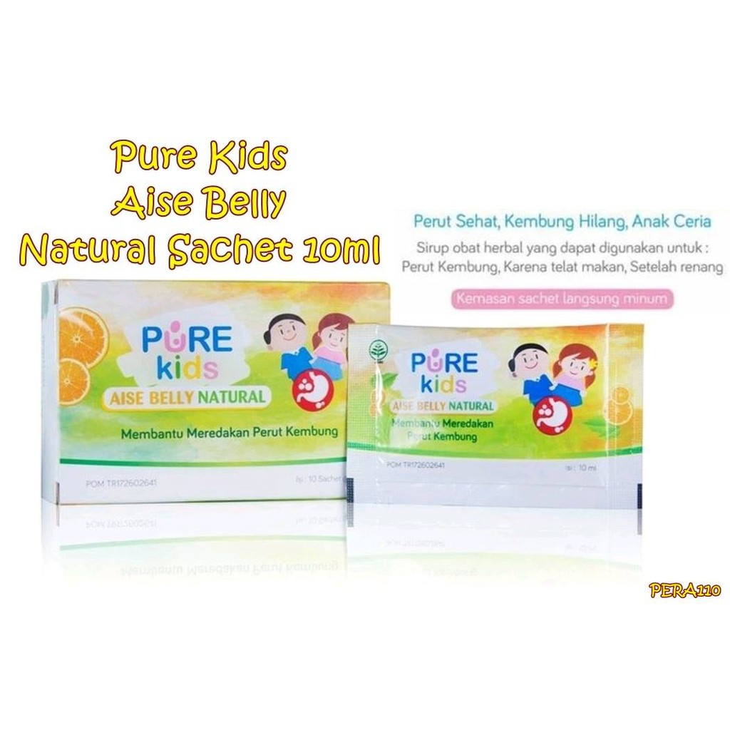 PERA110 PURE KIDS AISE BELLY NATURAL SACHET 10ML 1 pack isi 10 exp bln 4 2024