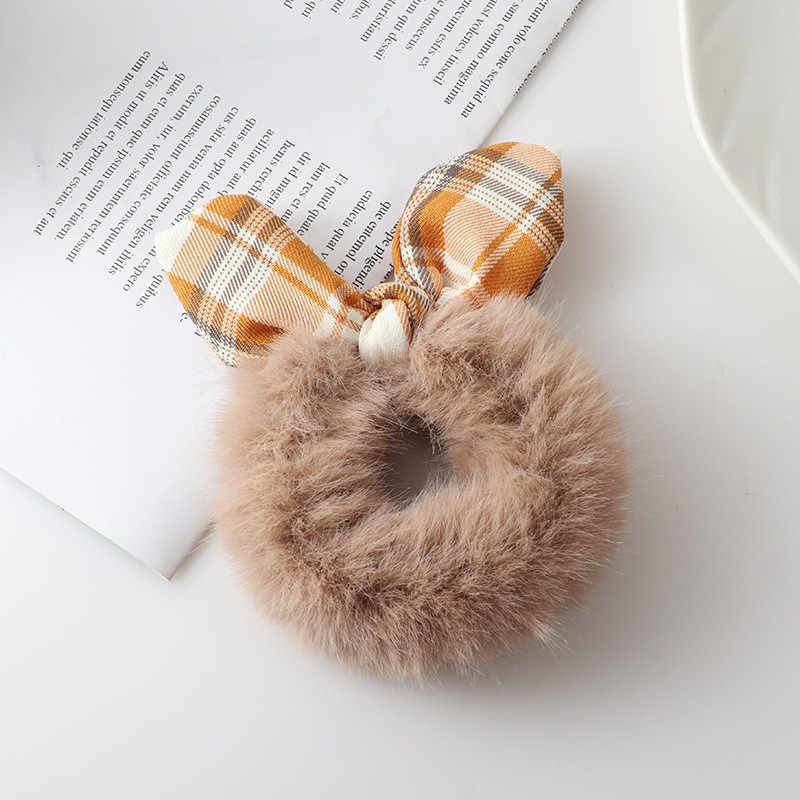 OVERFLOWS.ID Ikat Rambut Bulu Korean Style Ikat Rambut Cepol Ponytail Scrunchies Pita Import-Milo