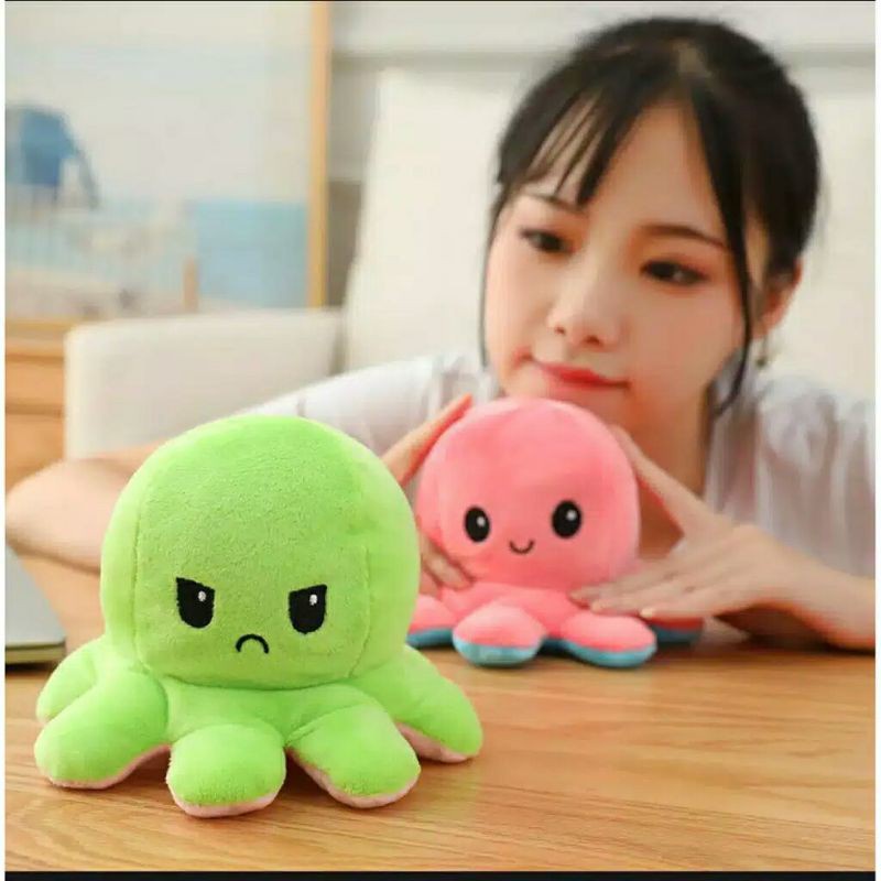 Boneka Gurita Cumi Octopus Bolak - Balik Dua Sisi Reversible
