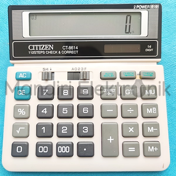 Kalkulator Citizen CT-8614 14 Digit 2 Power - Kalkulator Dagang 14 Angka - Kalkulator Check