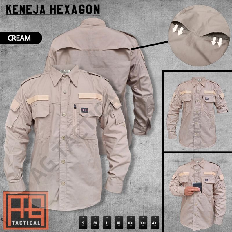 kemeja tactical hexagon / kemeja panjang outdoor / kemeja lapangan