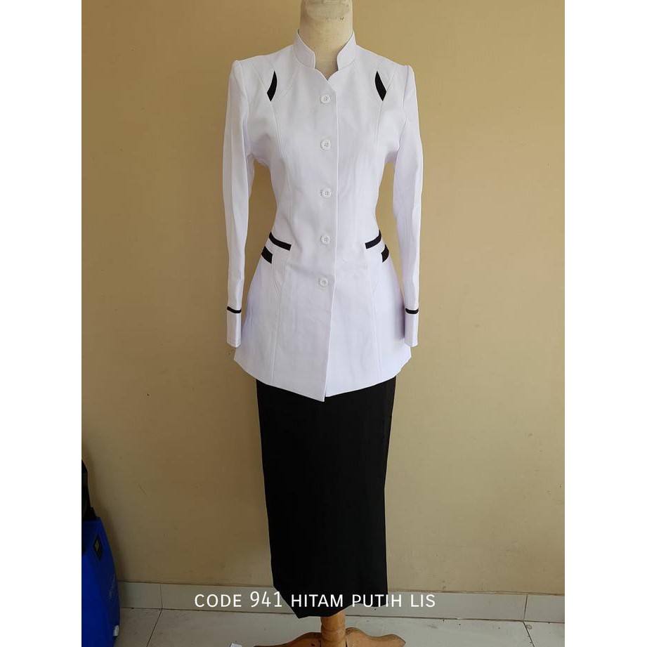 KUALITAS BAGUS BAJU BLAZER PUTIH LIS 941 HITAM GURU,PEGAWAI KANTOR BANK PERAWAT MURAH KEKINIAN